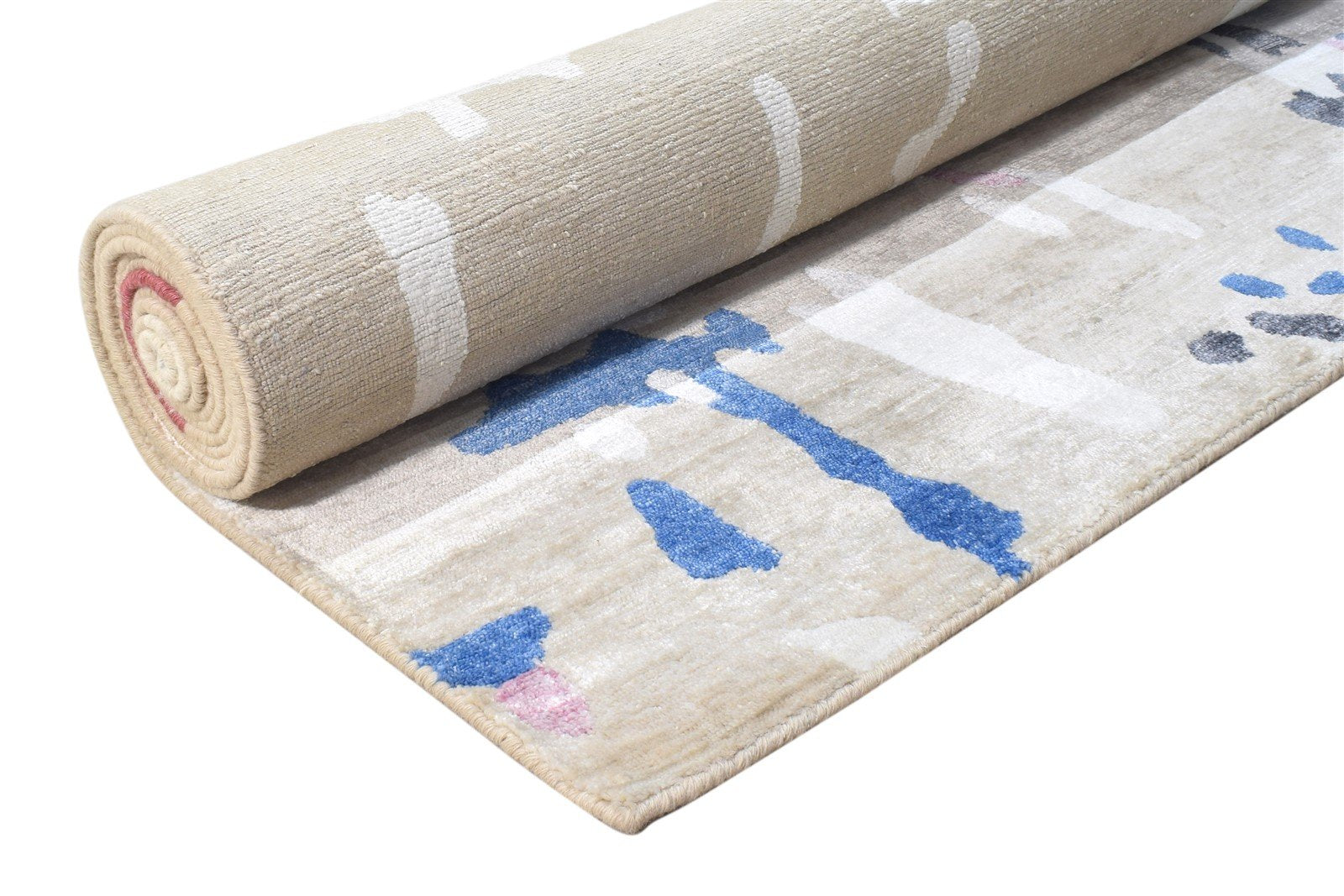 Sage Wool / Silk Rug 9X12 Modern Hand Woven French Abstract Extra Large Carpet 7864810176661