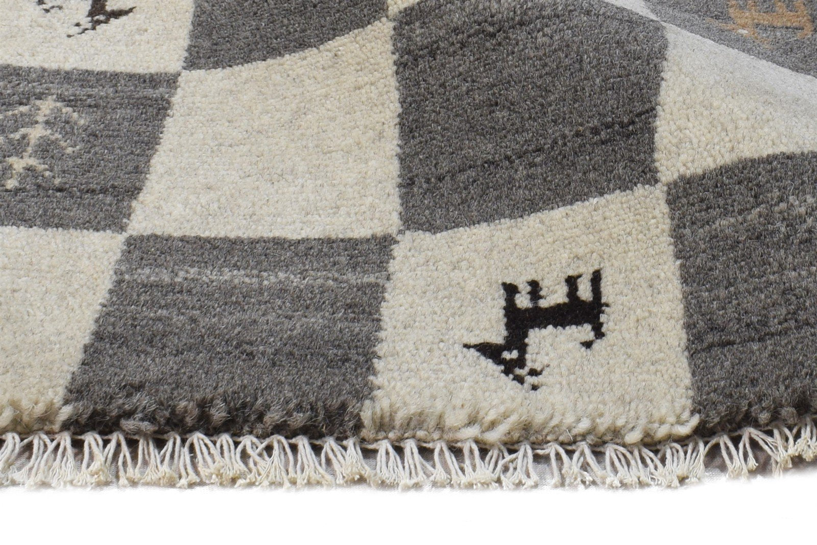 Sand Wool Rug 2' X 2' Southwestern Hand Knotted Gabbeh Tribal Small Carpet 7865100730517