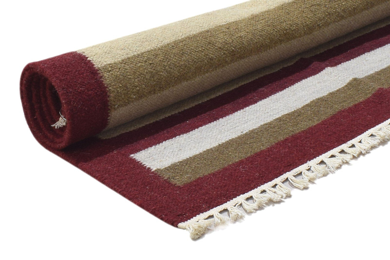 Sand Wool Rug 3' X 6' Persian Dhurrie Oriental Tribal Small Carpet 7864354177173