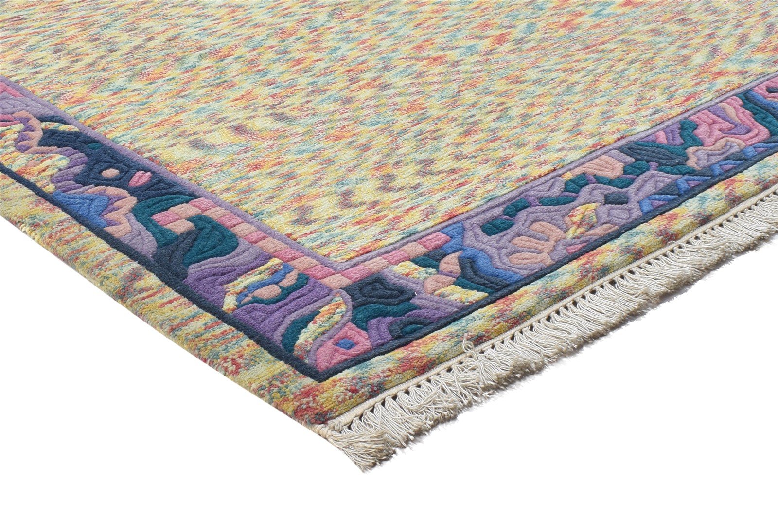 Reena Sand Wool Rug 4' X 6' Modern Hand Knotted Bohemian Oriental 7864891932821