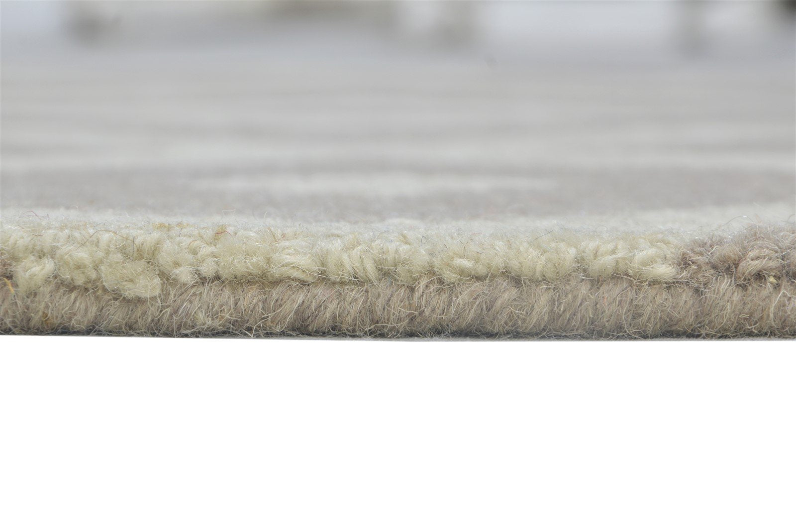 Sand Wool Rug 4' X 6' Modern Hand Tufted Scandinavian Geometric Room Size Carpet 7864307286165