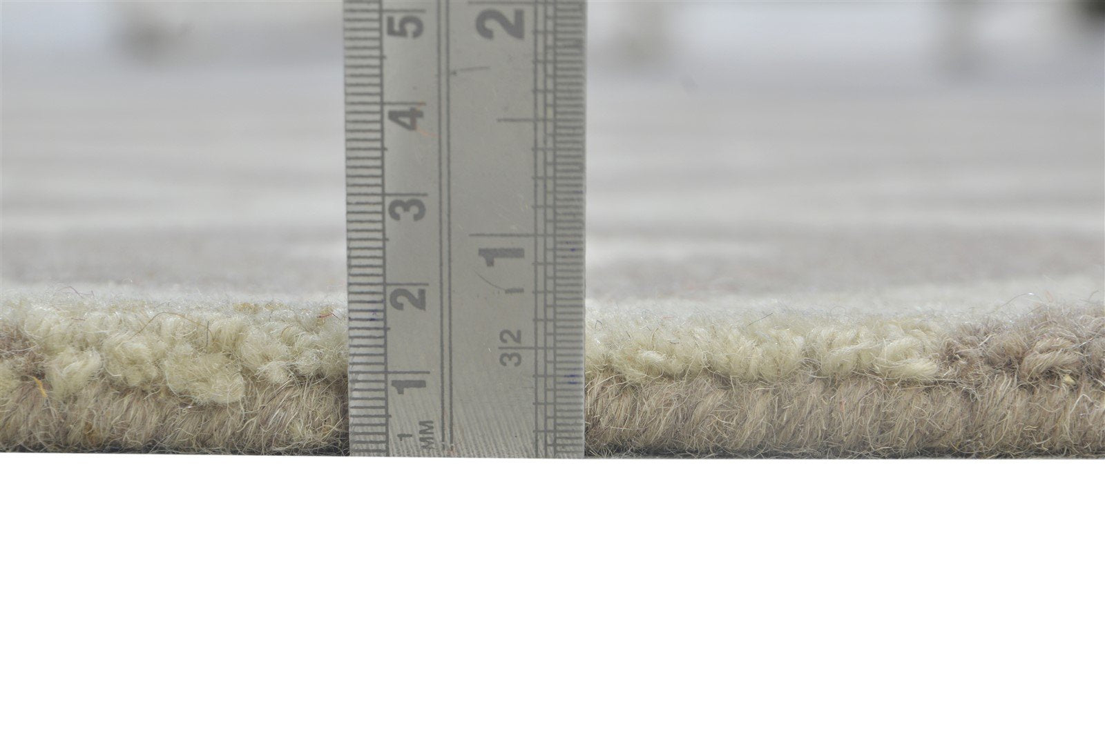 Sand Wool Rug 4' X 6' Modern Hand Tufted Scandinavian Geometric Room Size Carpet 7864307286165
