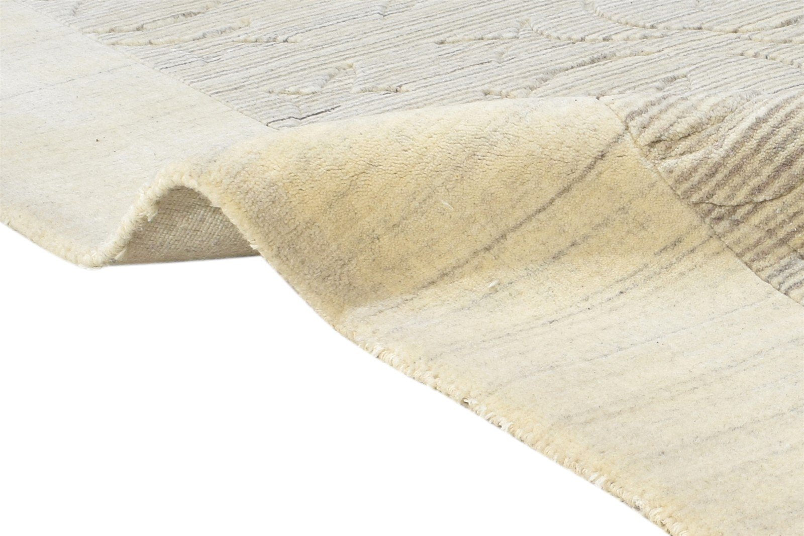 Sand Wool Rug 5' X 7' Modern Handloom Scandinavian Bordered Room Size Carpet 7864421286037