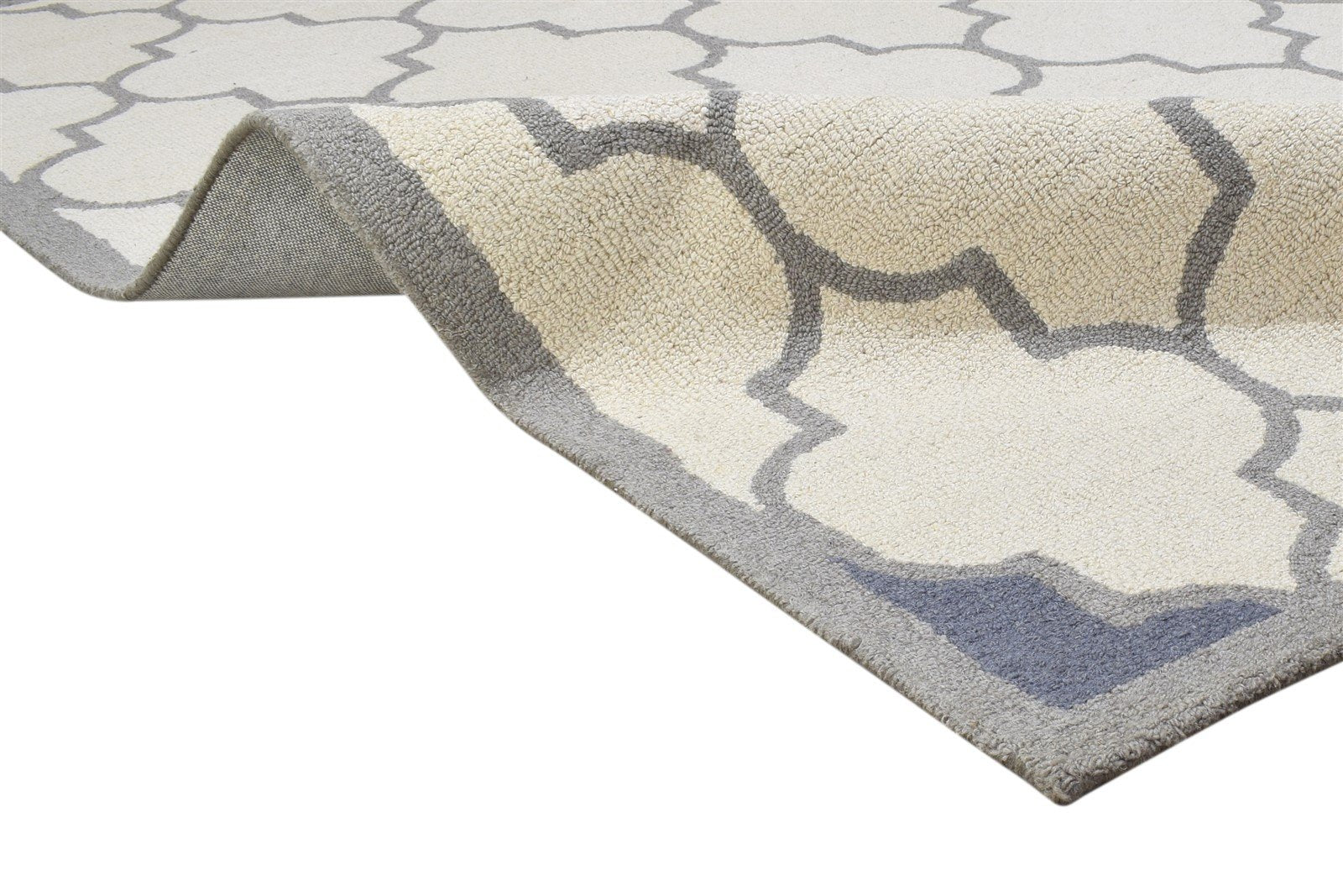 Sand Wool Rug 5' X 8' Modern Hand Tufted Moroccan Trellis Room Size Carpet 7864290574485