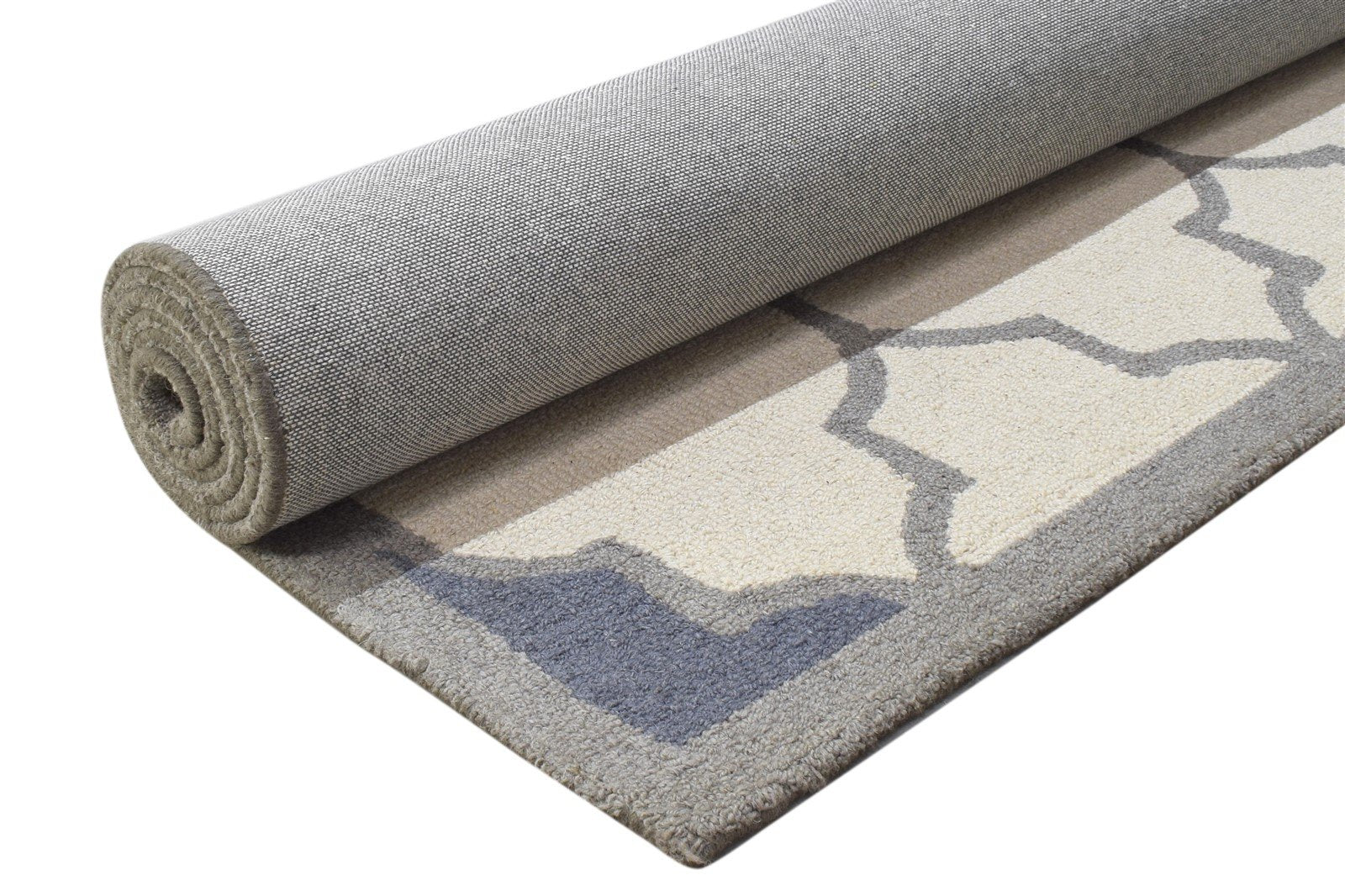 Sand Wool Rug 5' X 8' Modern Hand Tufted Moroccan Trellis Room Size Carpet 7864290574485