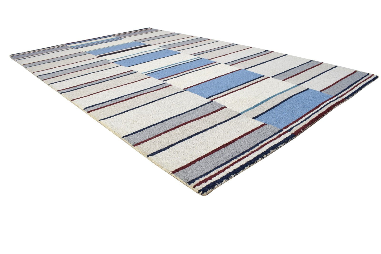 Bibbie Sand Wool Rug 5' X 8' Modern Hand Tufted Scandinavian Striped 7864282546325