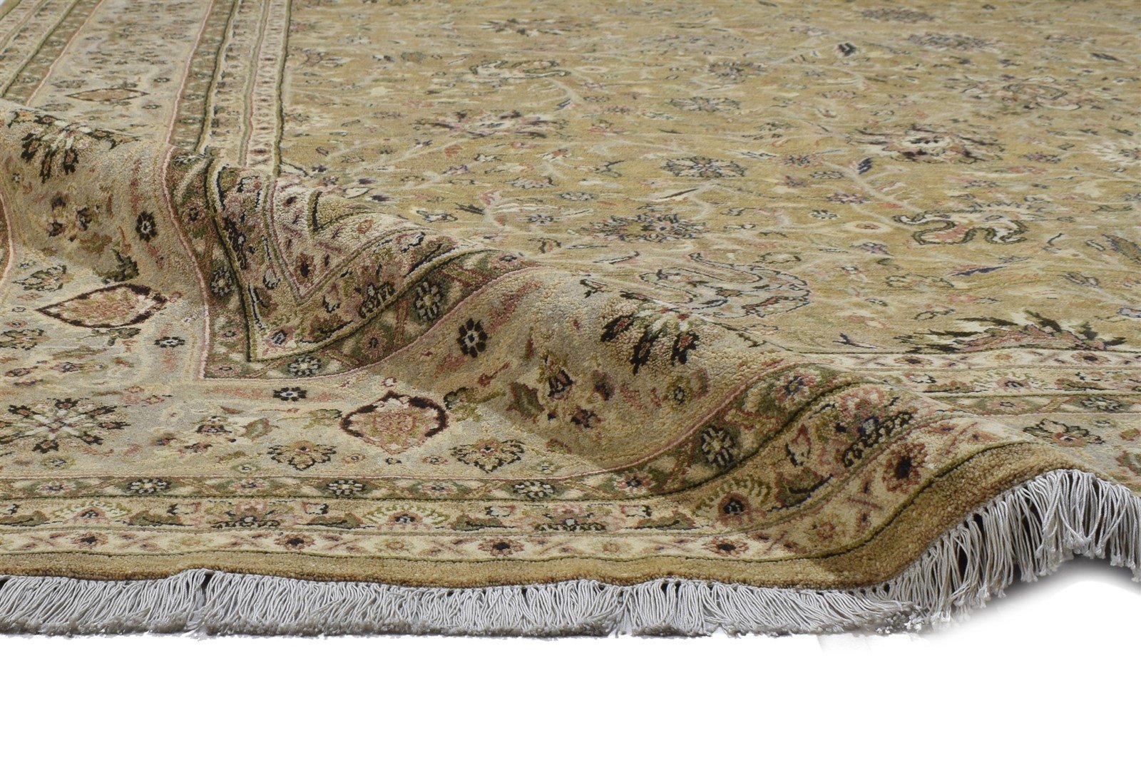 Sand Wool Rug 9' X 12' Persian Hand Knotted Kashan Oriental Large Carpet 7864173527189