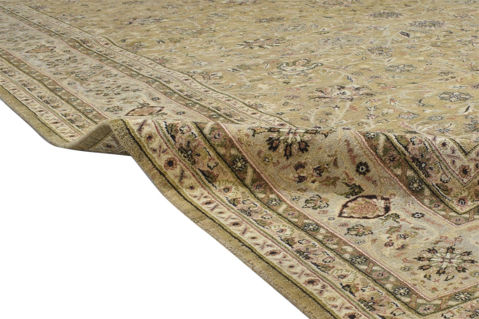 Sand Wool Rug 9' X 12' Persian Hand Knotted Kashan Oriental Large Carpet 7864173527189