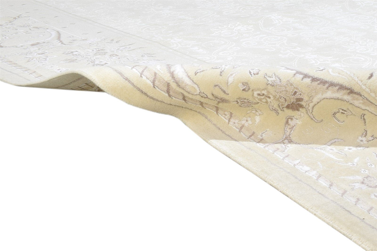 Sand Wool / Silk Rug 6X10 Modern Hand Knotted Scandinavian Oriental Large Carpet 7864912937109