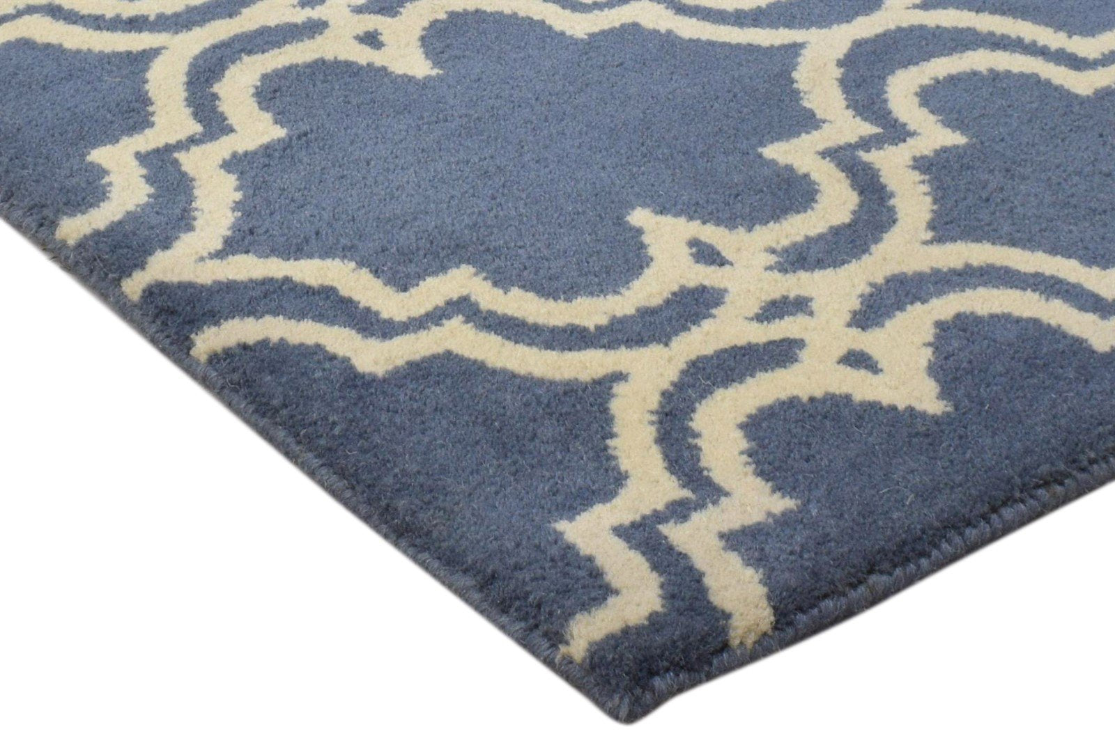 Sharlene Wool Charcoal Rug 2' X 2' Modern Hand Tufted Moroccan Trellis 2'2"X2'2"   7860696711317