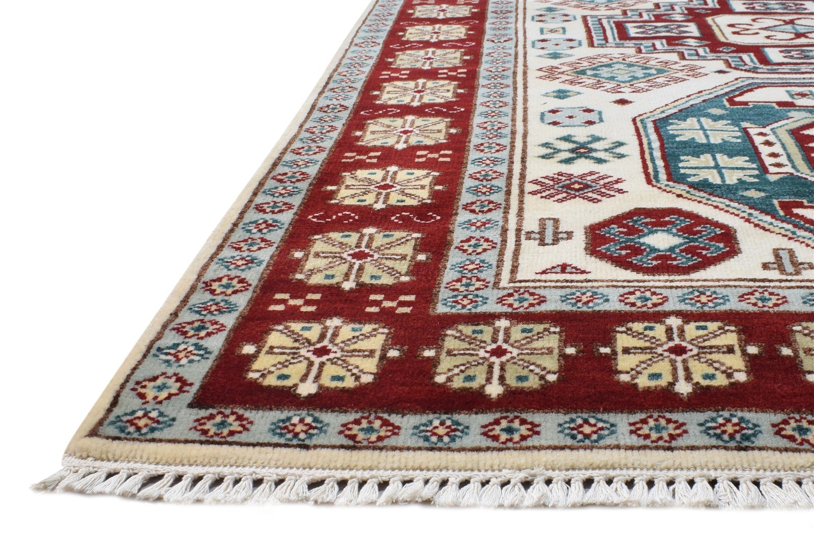 Sheryl Wool Cream Rug 5' X 8' Persien Hand Knotted Kazak Oriental   7865128943765
