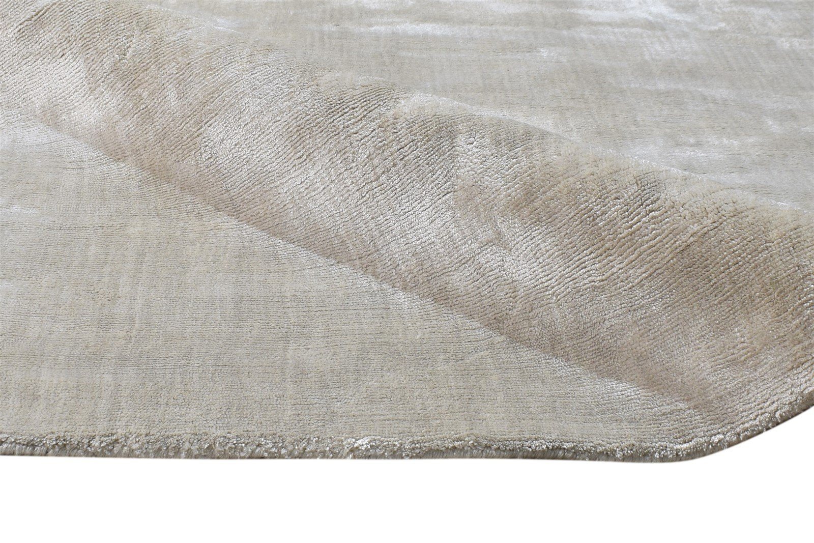 Silk Beige Rug 3' X 9' Modern Handloom Scandinavian Solid Room Size Runner 7865149685909