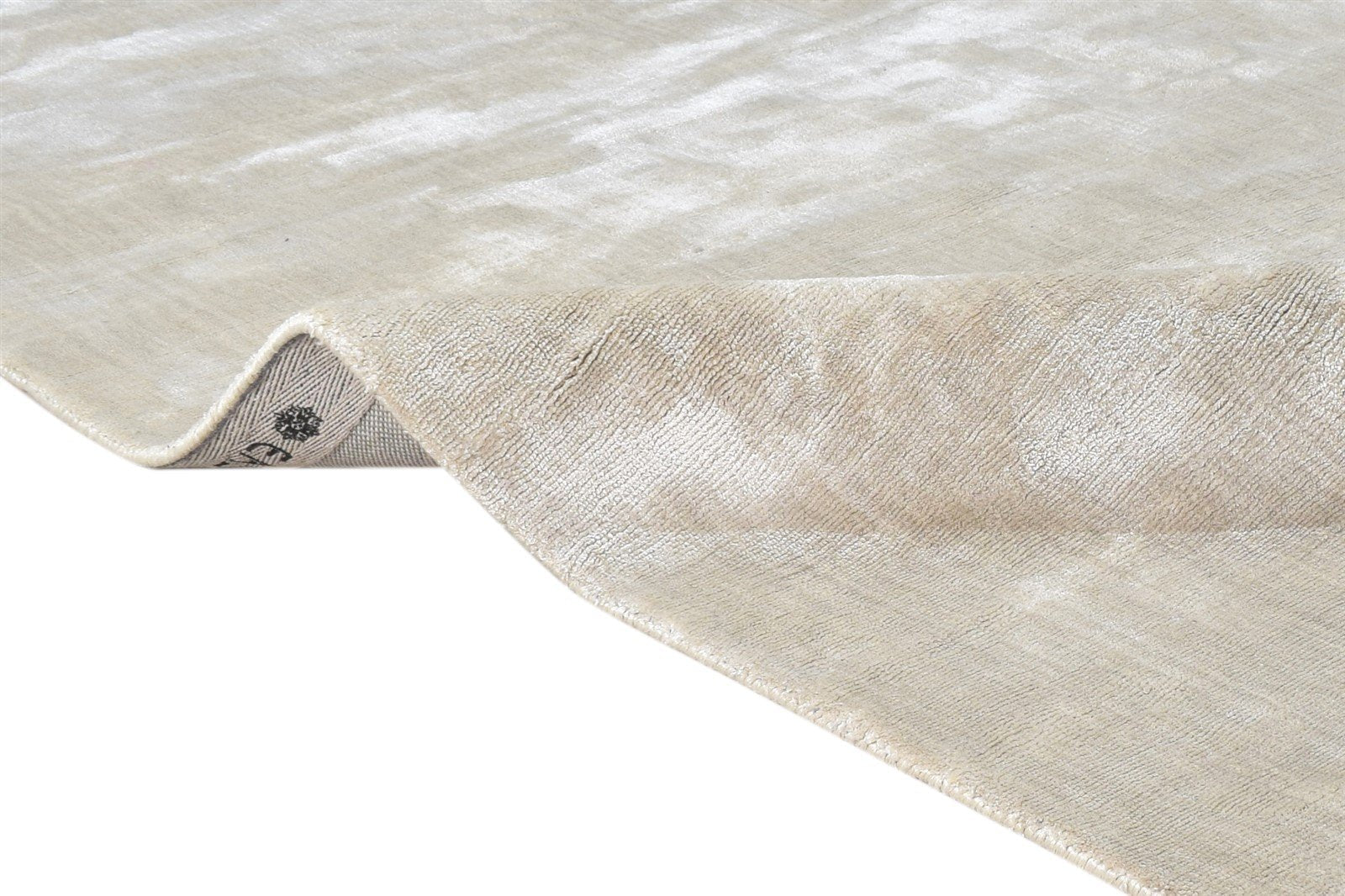 Silk Beige Rug 3' X 9' Modern Handloom Scandinavian Solid Room Size Runner 7865149685909
