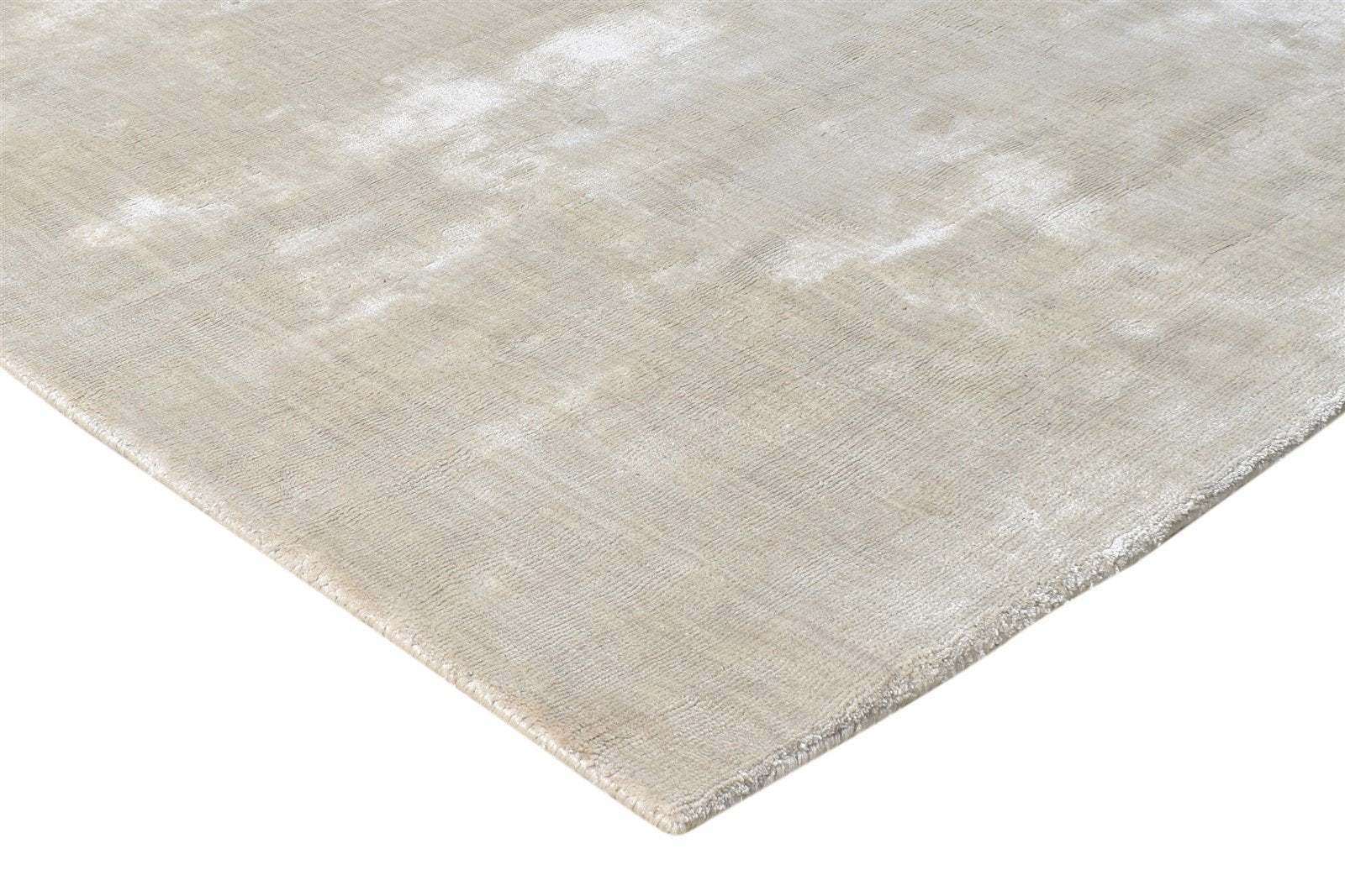 Silk Beige Rug 3' X 9' Modern Handloom Scandinavian Solid Room Size Runner 7865149685909