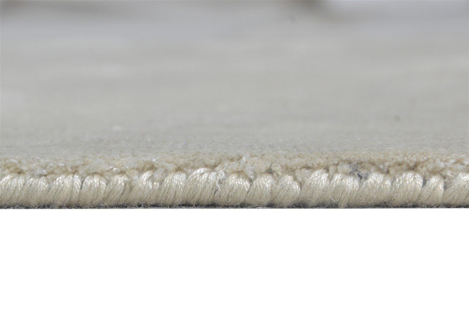 Silk Beige Rug 3' X 9' Modern Handloom Scandinavian Solid Room Size Runner 7865149685909