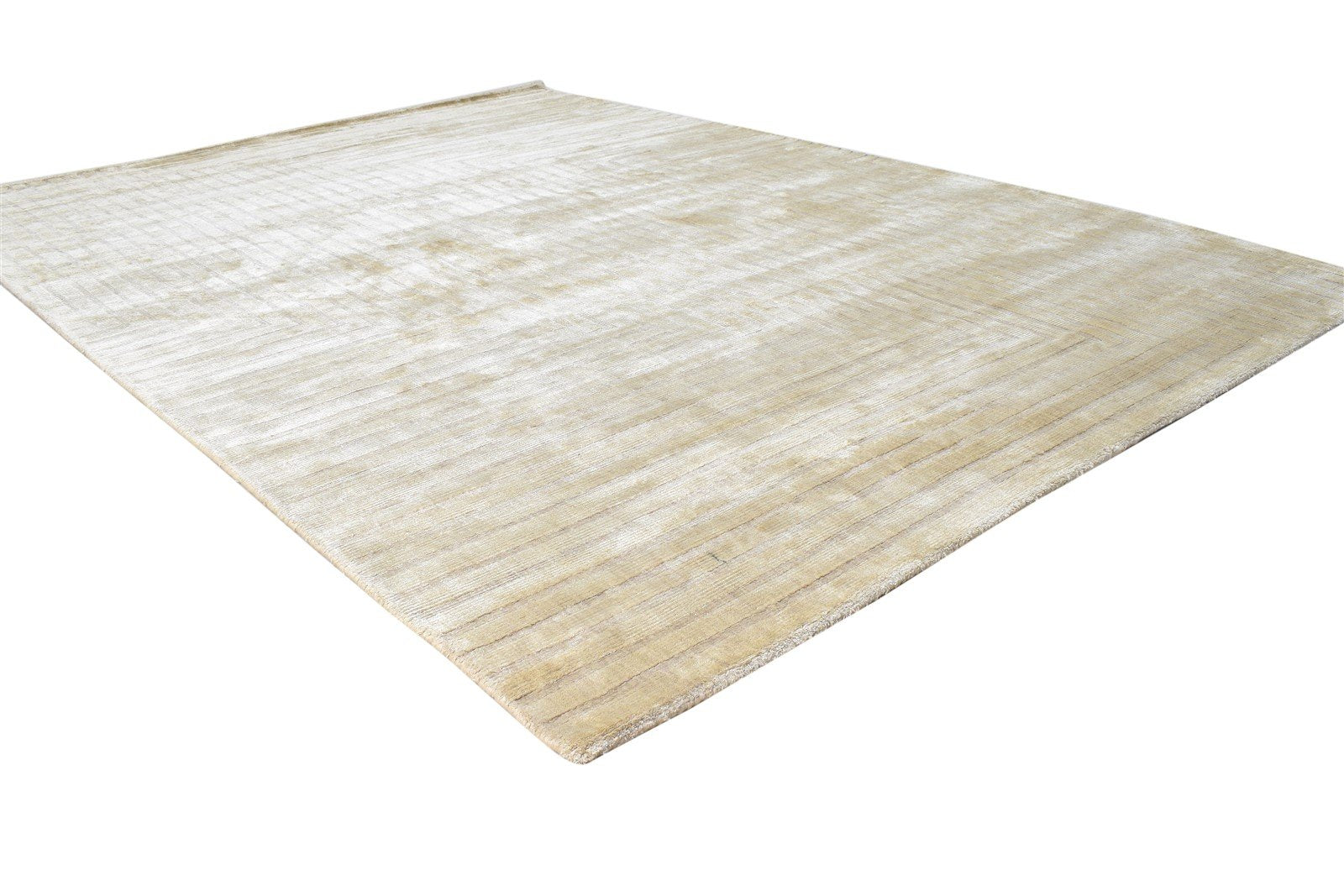 Silk Beige Rug 5' X 7' Modern Handloom Scandinavian Geometric Room Size Carpet 7865107447957
