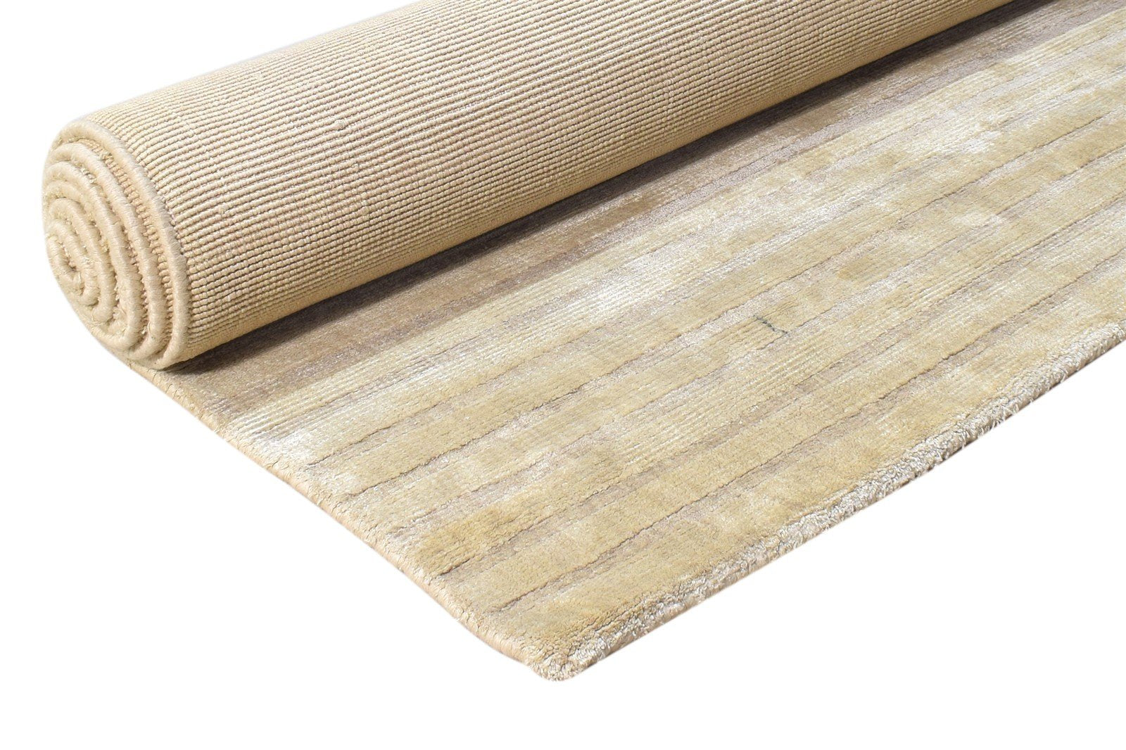 Silk Beige Rug 5' X 7' Modern Handloom Scandinavian Geometric Room Size Carpet 7865107447957
