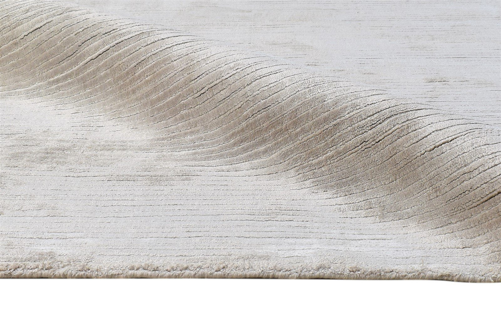 Silk Beige Rug 5' X 7' Modern Handloom Scandinavian Solid Room Size Carpet 7864438587541