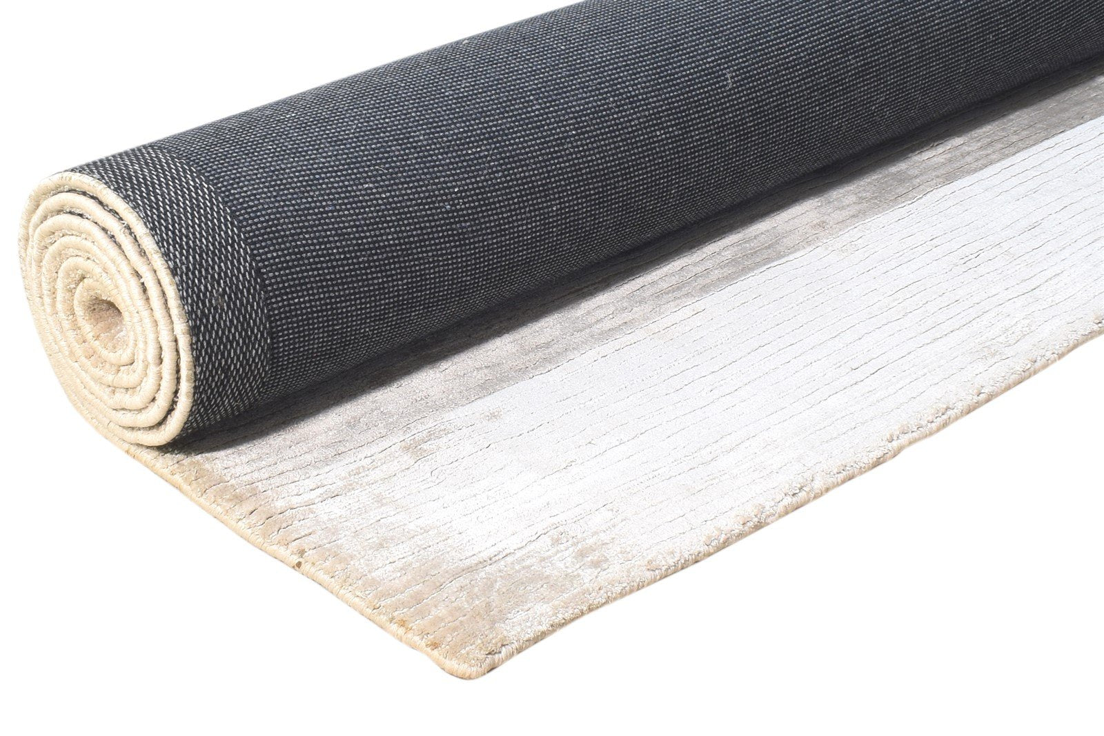 Silk Beige Rug 5' X 7' Modern Handloom Scandinavian Solid Room Size Carpet 7864438587541