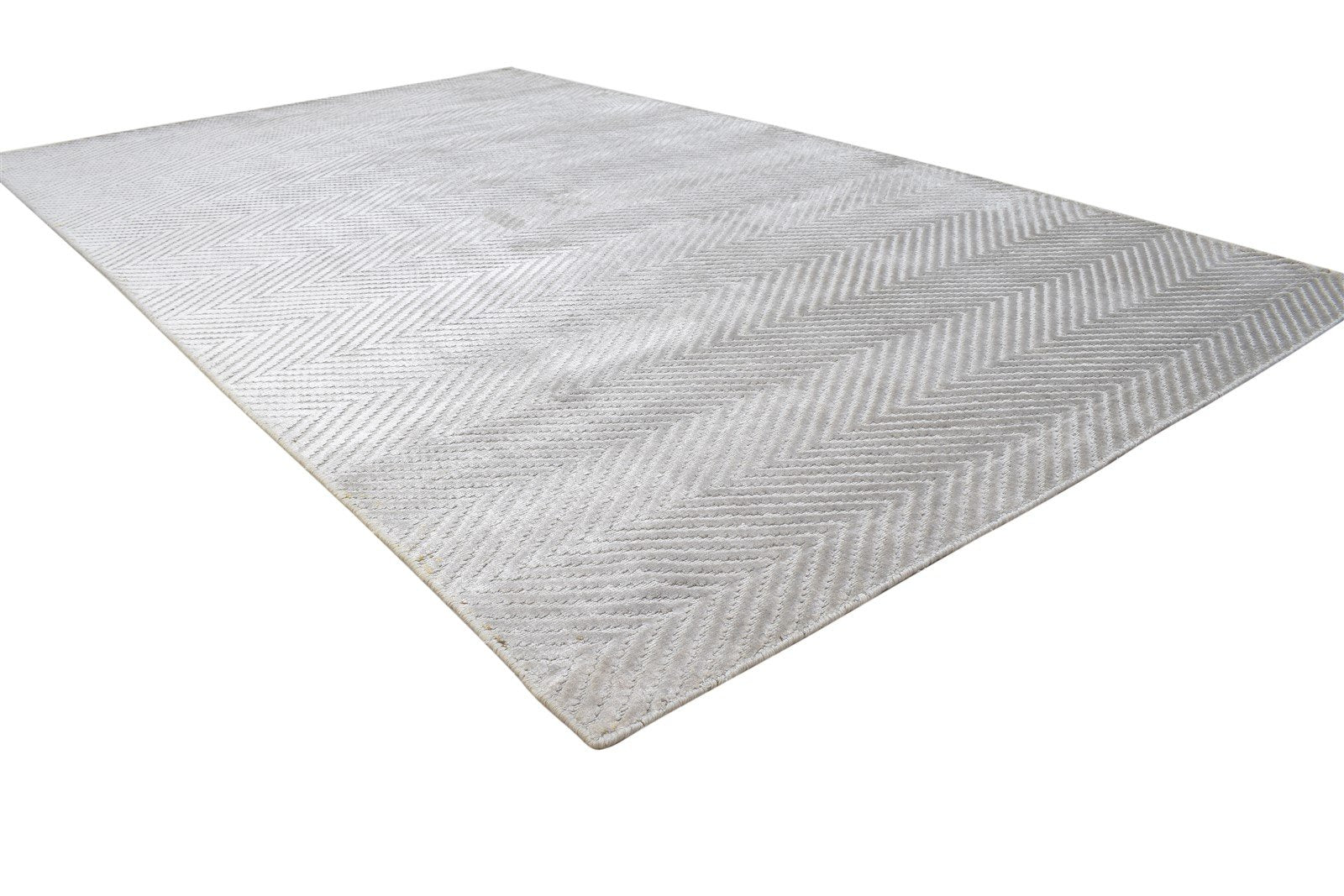Silk Beige Rug 5' X 8' Modern Handloom Scandinavian Diamond Room Size Carpet 7864513659029