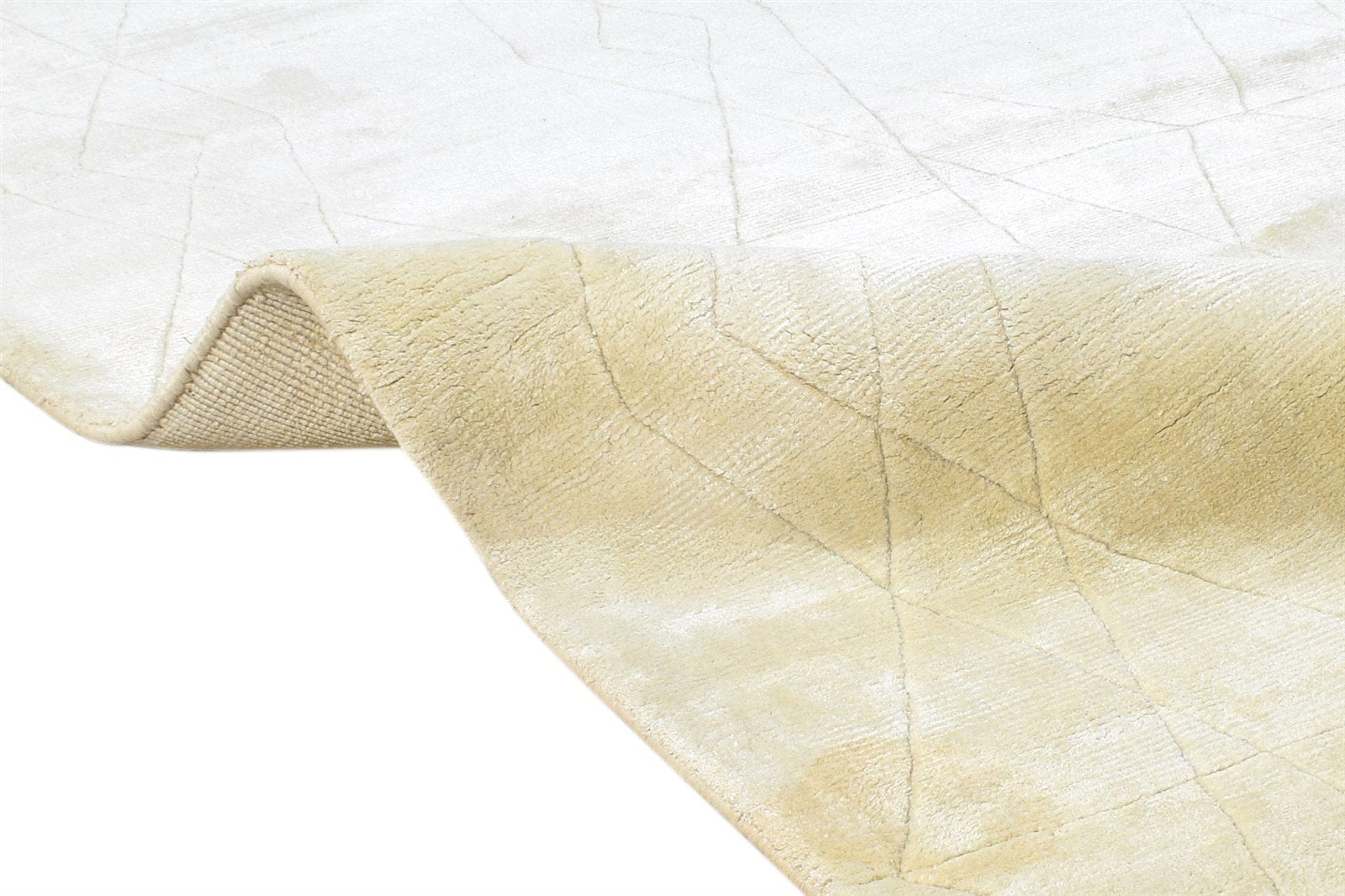 Silk Beige Rug 6' X 9' Modern Handloom Scandinavian Solid Room Size Carpet 7865107185813