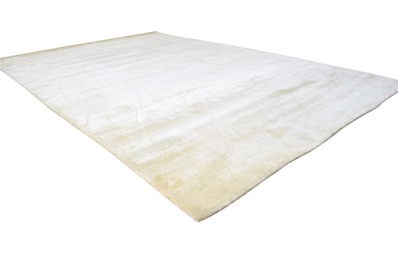 Silk Beige Rug 6' X 9' Modern Handloom Scandinavian Solid Room Size Carpet 7865107185813