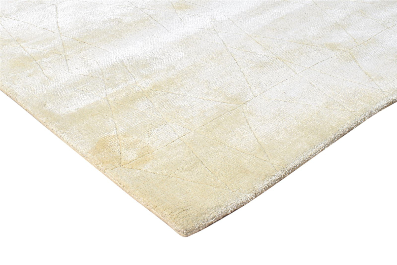Silk Beige Rug 6' X 9' Modern Handloom Scandinavian Solid Room Size Carpet 7865107185813