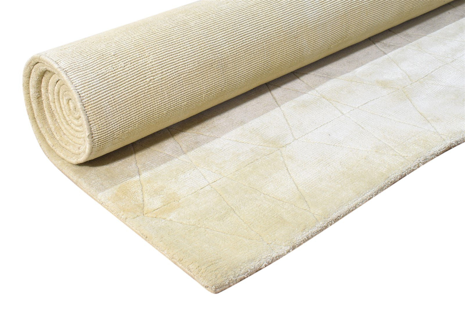 Silk Beige Rug 6' X 9' Modern Handloom Scandinavian Solid Room Size Carpet 7865107185813