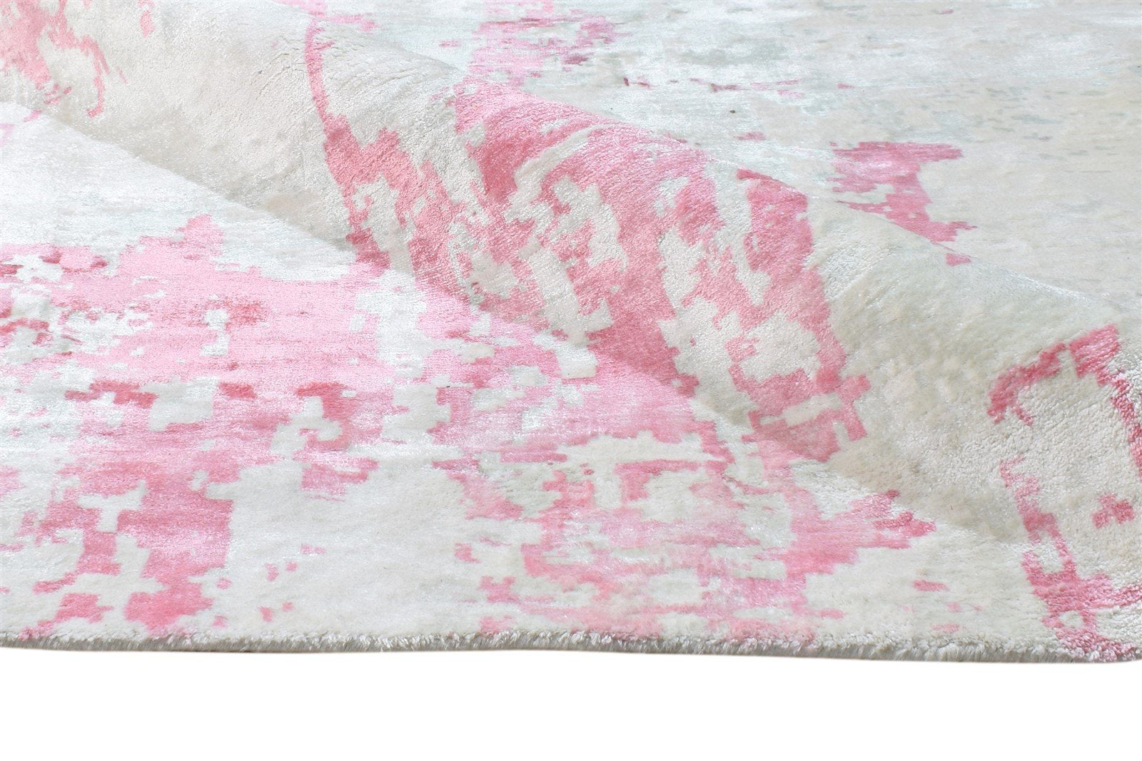 Silk Beige Rug 9' X 9' Modern Handloom American Abstract Large Carpet 7865148997781