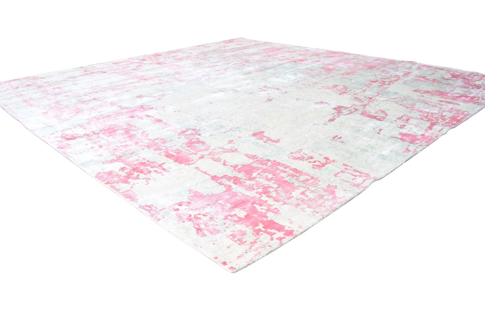 Silk Beige Rug 9' X 9' Modern Handloom American Abstract Large Carpet 7865148997781