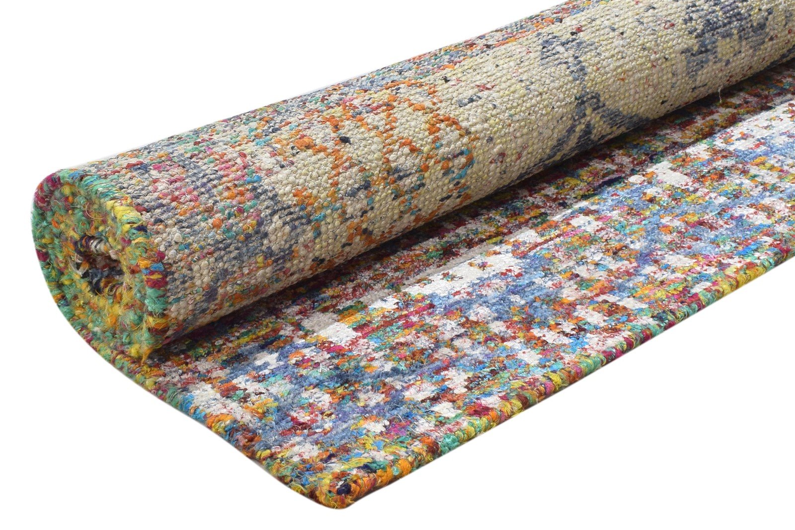 Fawnia Silk Blue Rug 5' X 7' Modern Hand Knotted Bohemian Bohemian 7864235982997