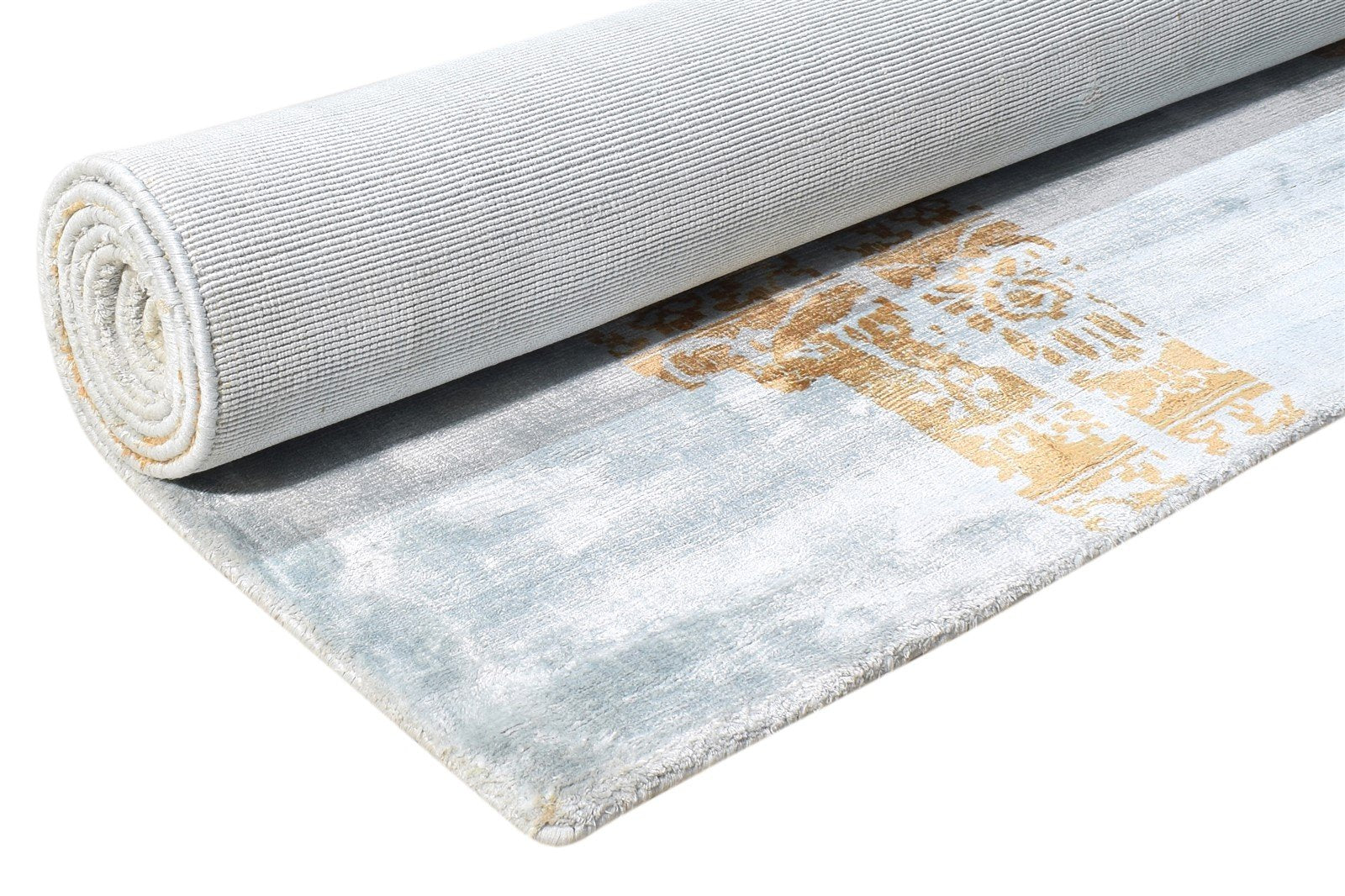 Silk Blue Rug 5' X 8' Modern Handloom Indian Modern Room Size Carpet 7865140248725