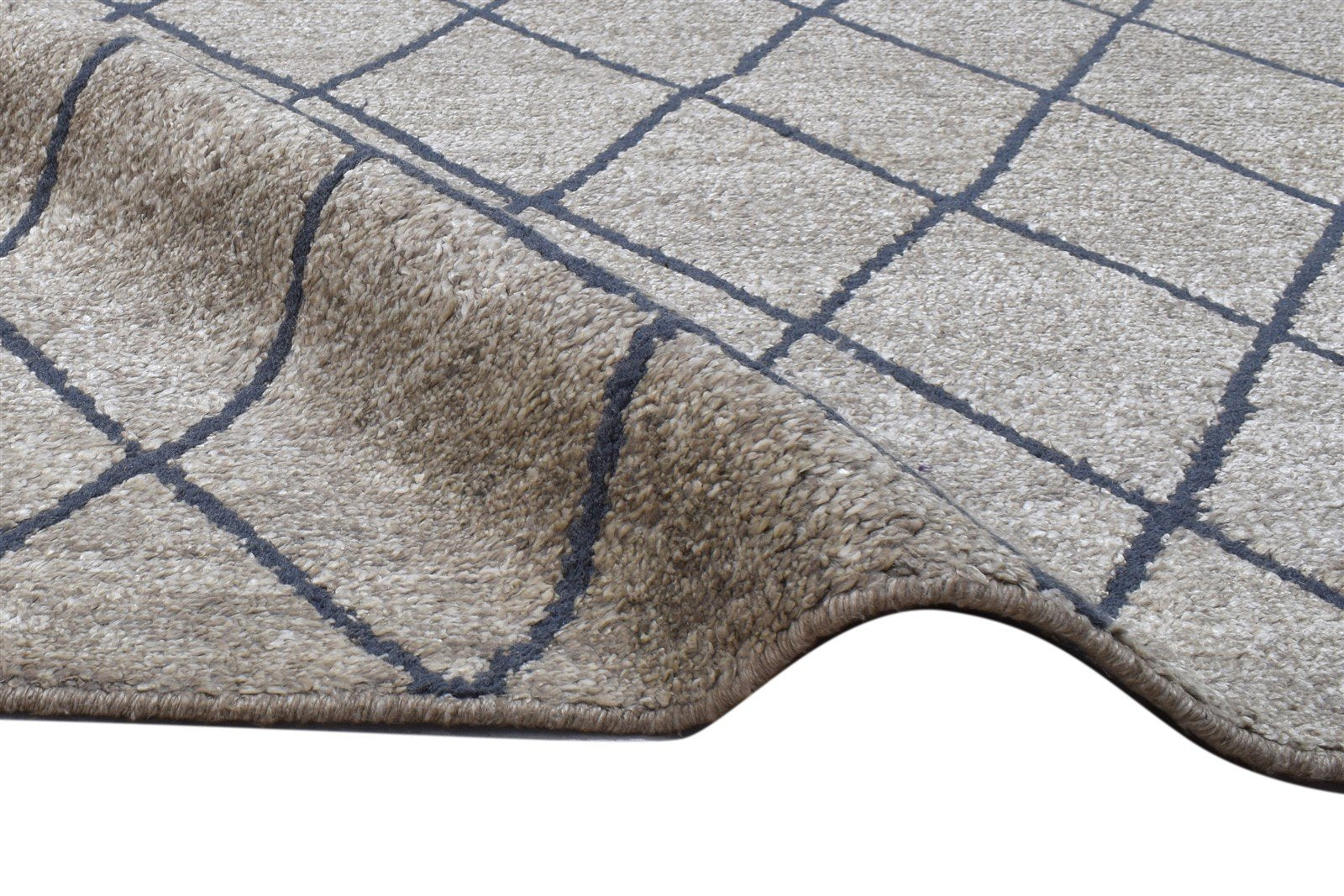 Silk Brown Rug 5' X 7' Modern Hand Knotted Moroccan Diamond Room Size Carpet 7864227004565