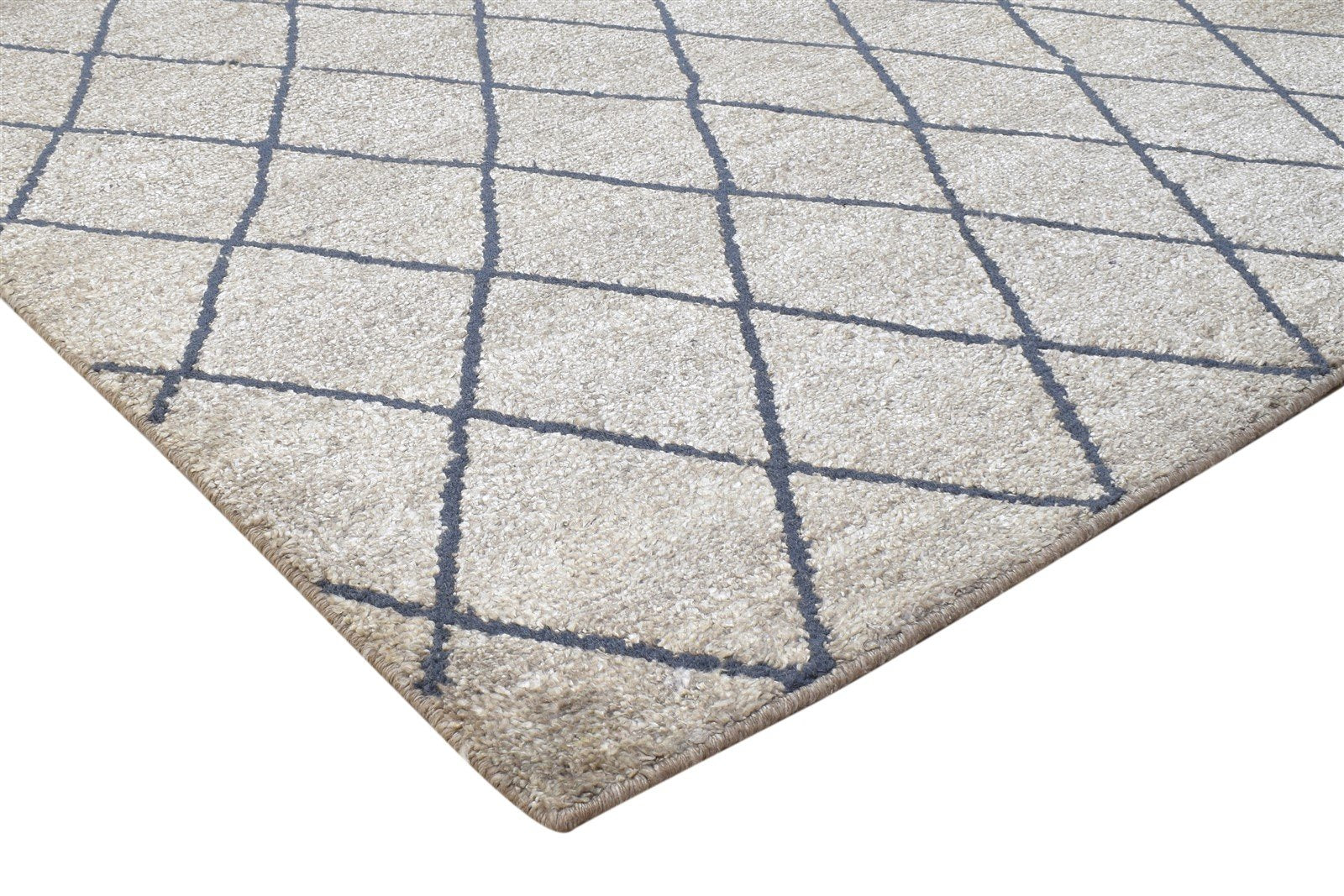 Silk Brown Rug 5' X 7' Modern Hand Knotted Moroccan Diamond Room Size Carpet 7864227004565