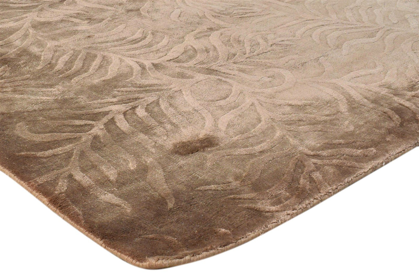 Silk Brown Rug 5' X 8' Modern Handloom French Floral Room Size Carpet 7860697432213
