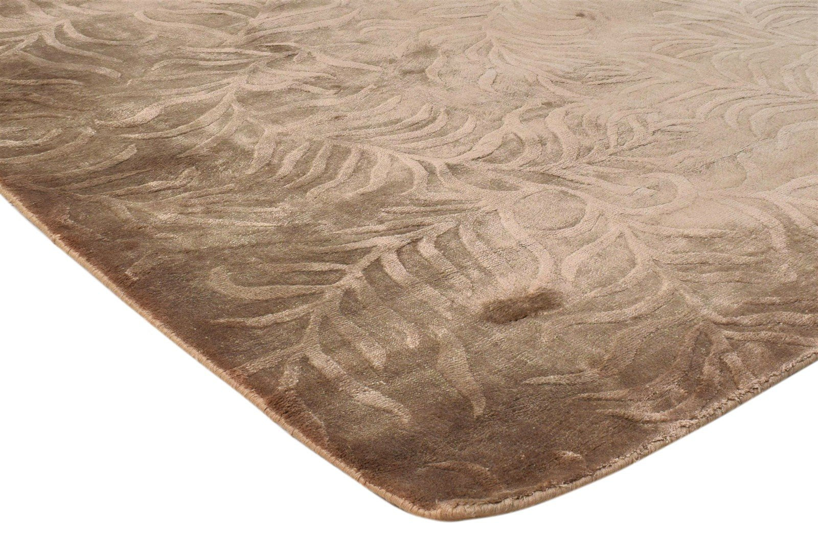 Silk Brown Rug 5' X 8' Modern Handloom French Floral Room Size Carpet 7860697432213