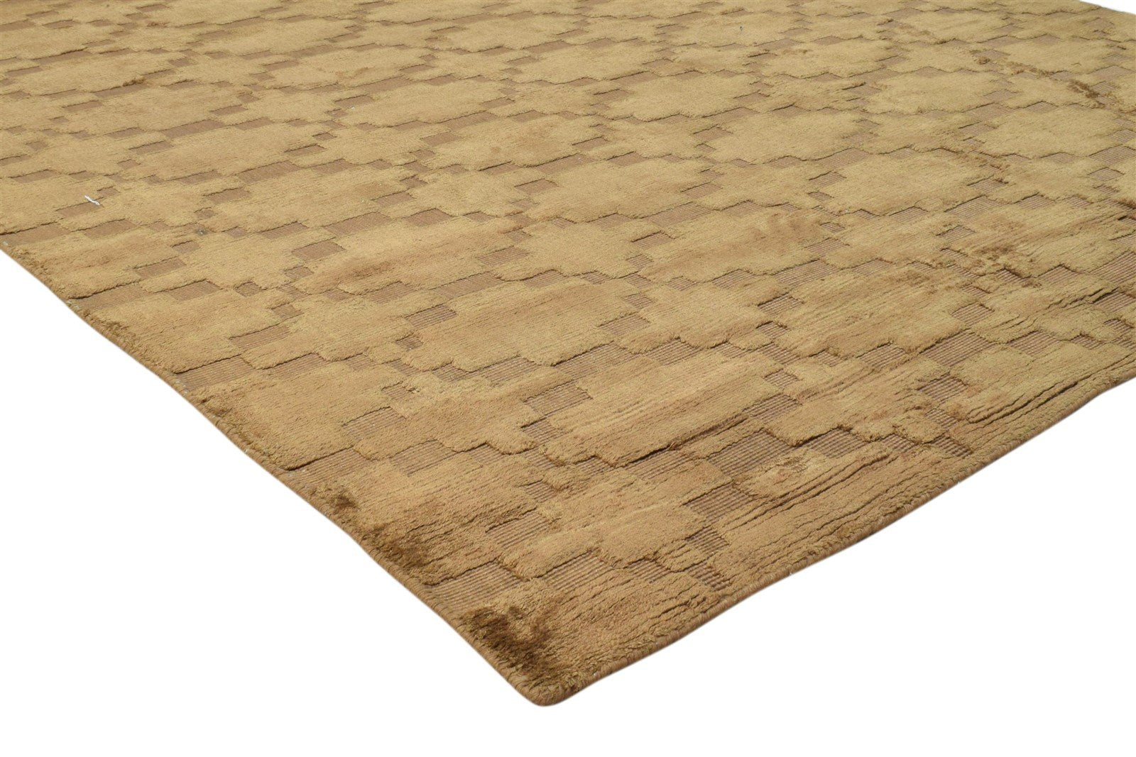Silk Brown Rug 5' X 8' Modern Handloom Moroccan Trellis Room Size Carpet 7860698742933