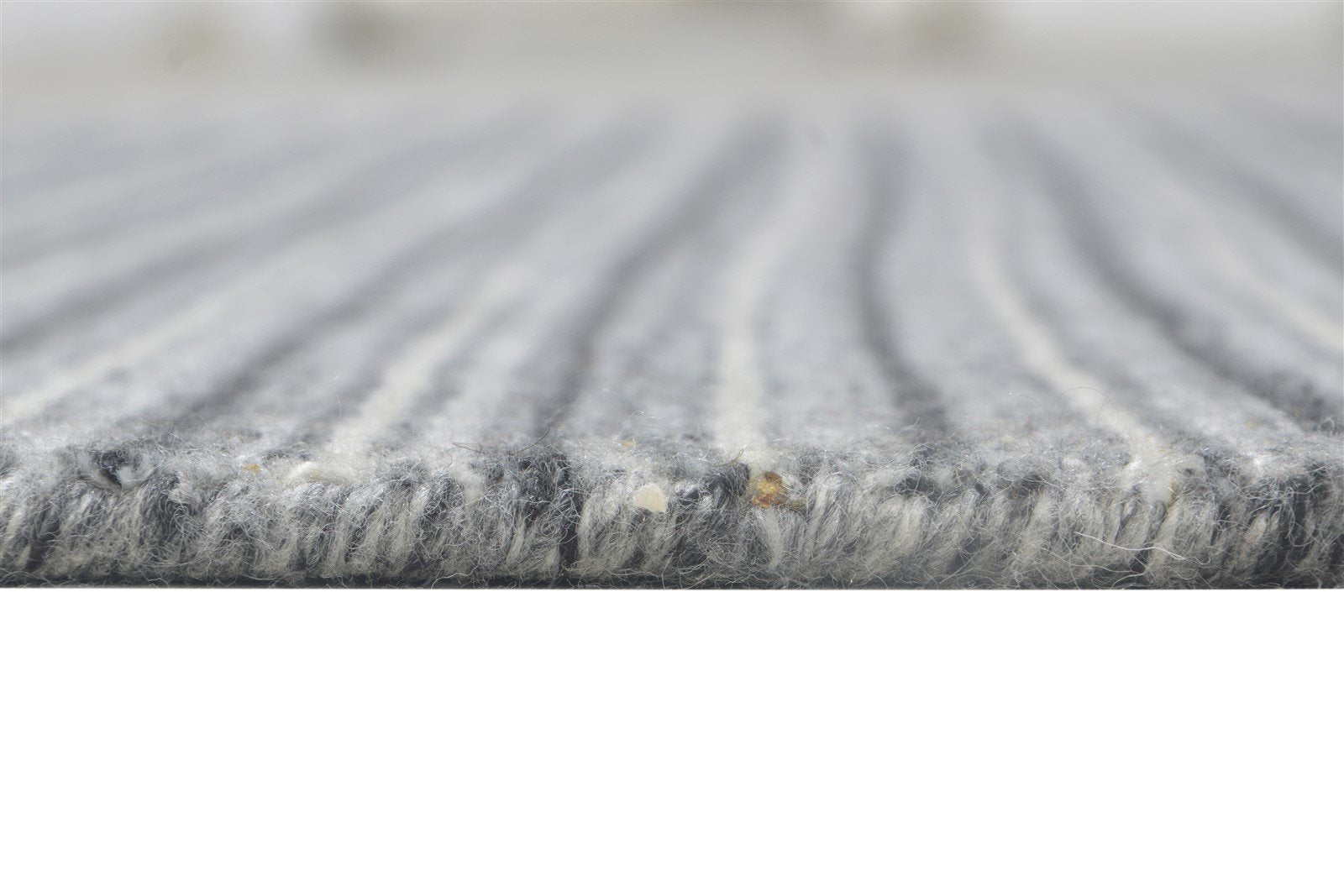 Silk Charcoal Rug 4' X 6' Modern Handloom Scandinavian Striped Room Size Carpet 7864158519445