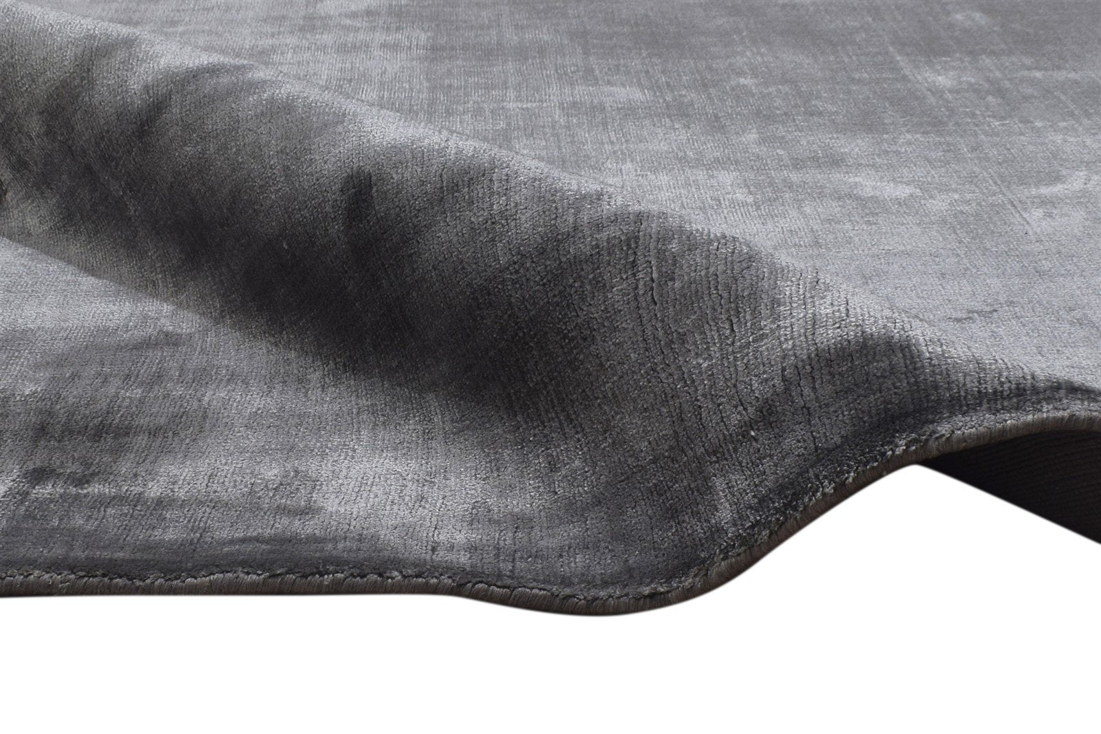 Silk Charcoal Rug 6' X 8' Modern Handloom Scandinavian Solid Large Carpet 7864361287829