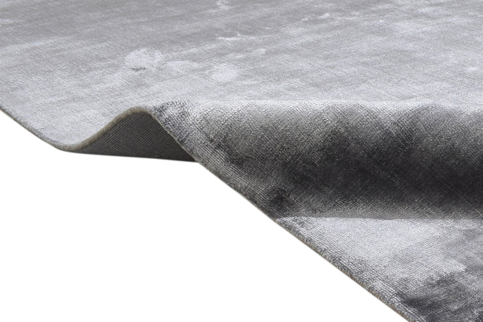 Silk Charcoal Rug 6' X 8' Modern Handloom Scandinavian Solid Large Carpet 7864361287829