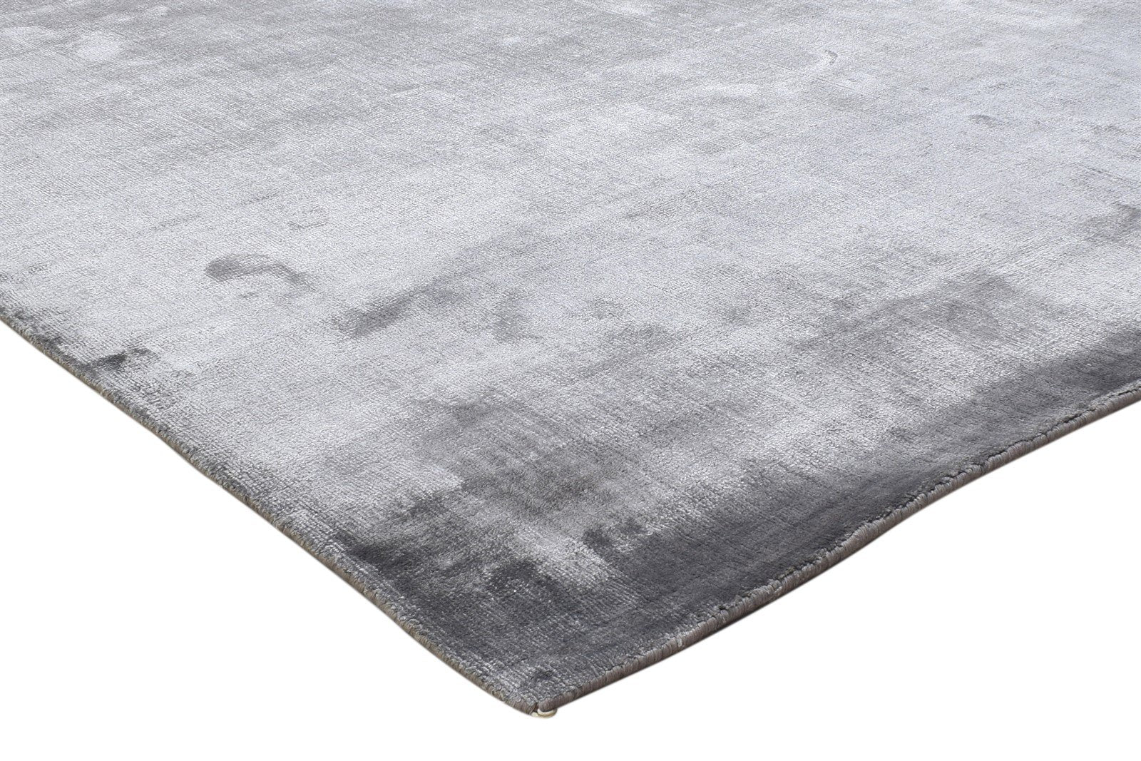 Silk Charcoal Rug 6' X 8' Modern Handloom Scandinavian Solid Large Carpet 7864361287829