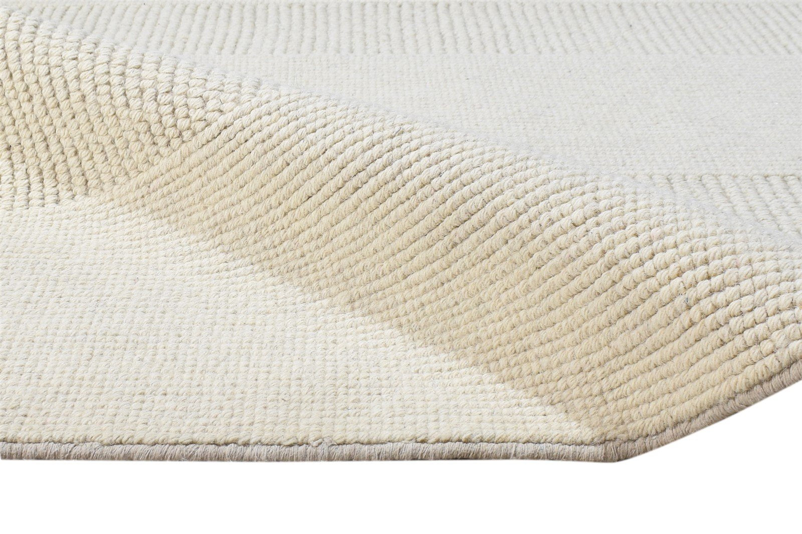 Silk Cream Rug 5' X 8' Modern Hand Woven Scandinavian Striped Room Size Carpet 7864923193493