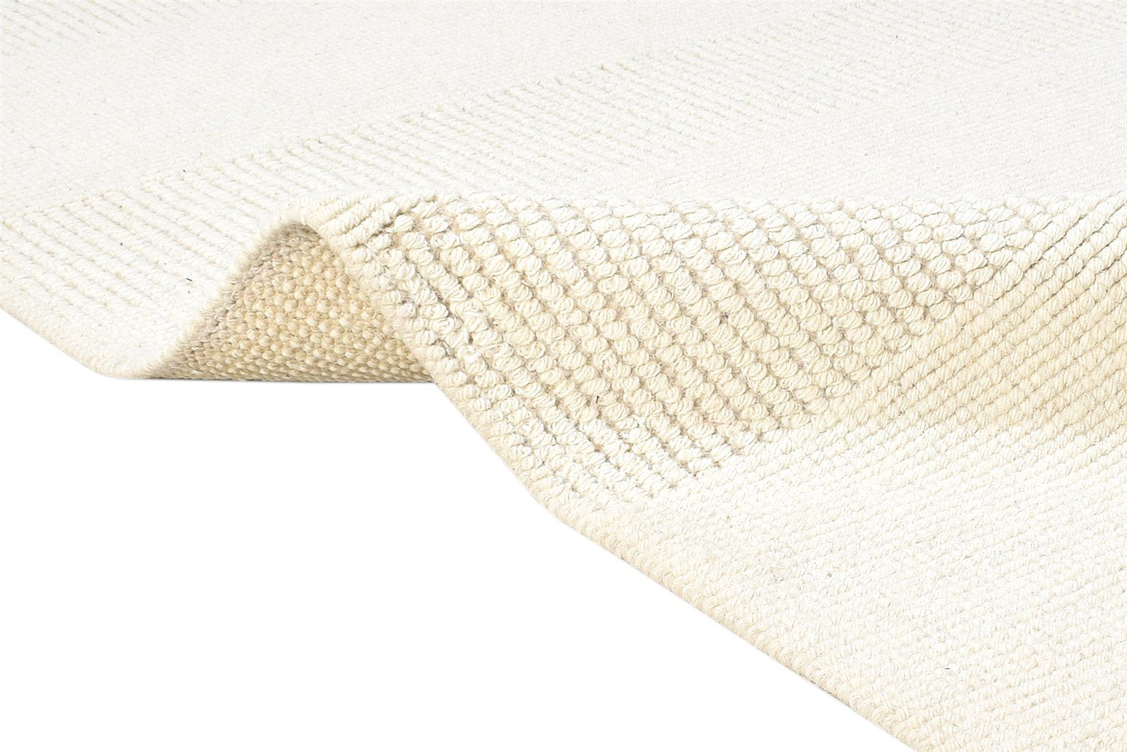 Silk Cream Rug 5' X 8' Modern Hand Woven Scandinavian Striped Room Size Carpet 7864923193493