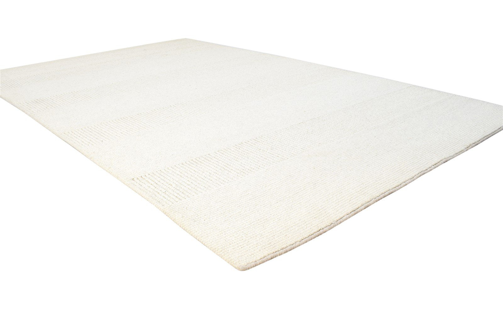 Silk Cream Rug 5' X 8' Modern Hand Woven Scandinavian Striped Room Size Carpet 7864923193493