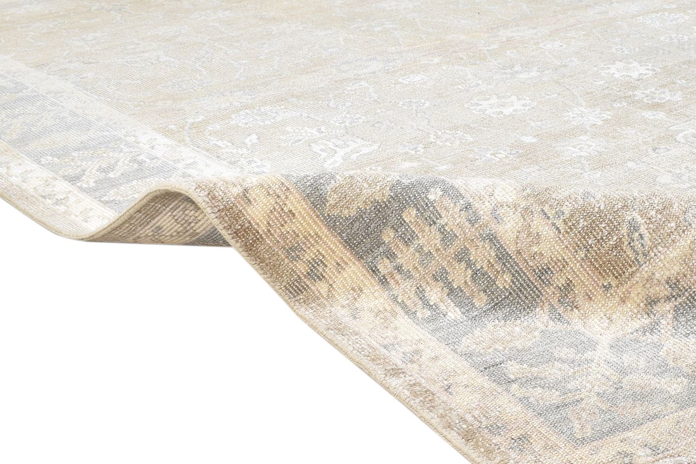 Silk Cream Rug 5' X 8' Persian Hand Knotted Kashan Oriental Room Size Carpet 7864797626517