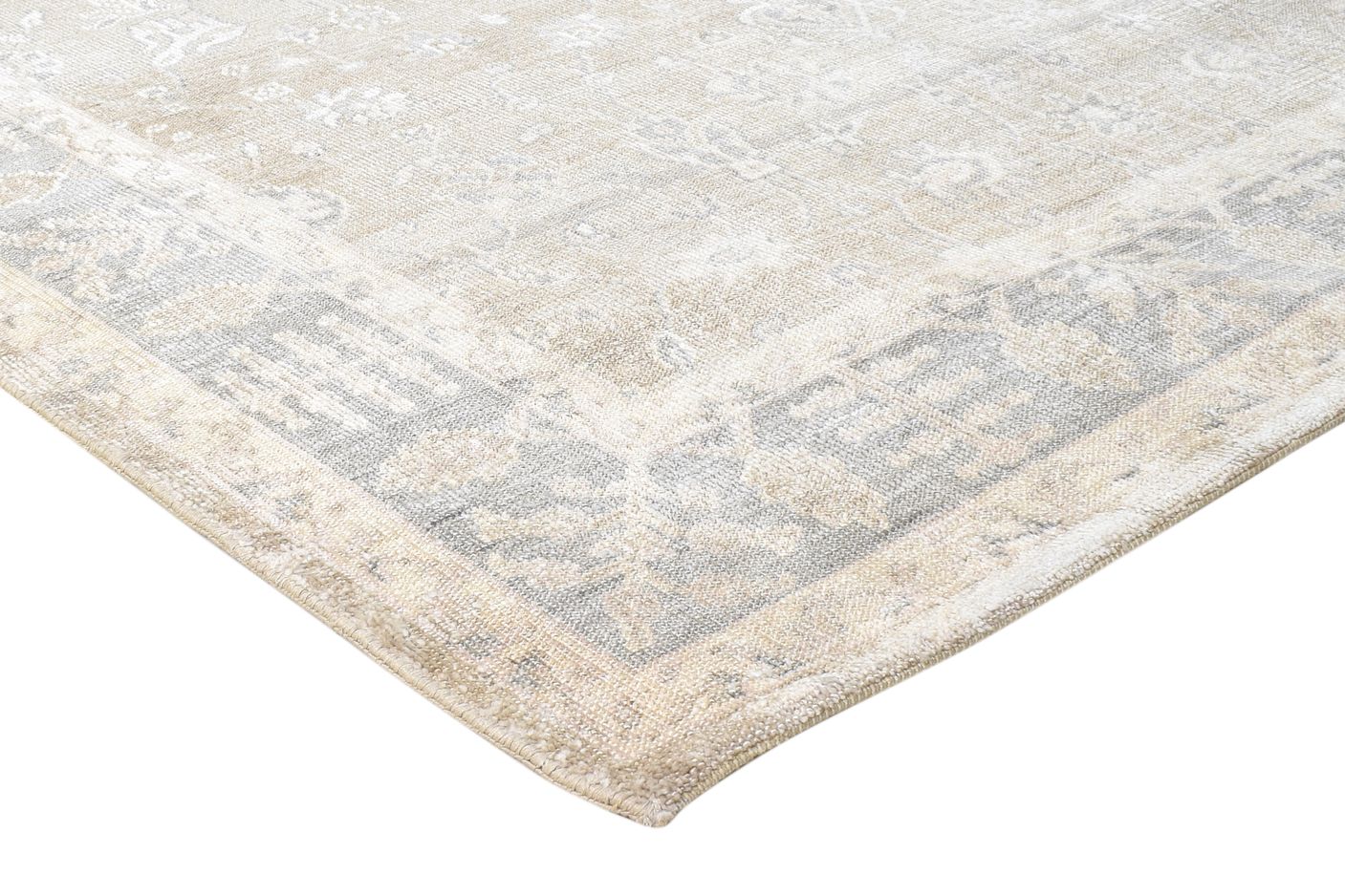 Silk Cream Rug 5' X 8' Persian Hand Knotted Kashan Oriental Room Size Carpet 7864797626517