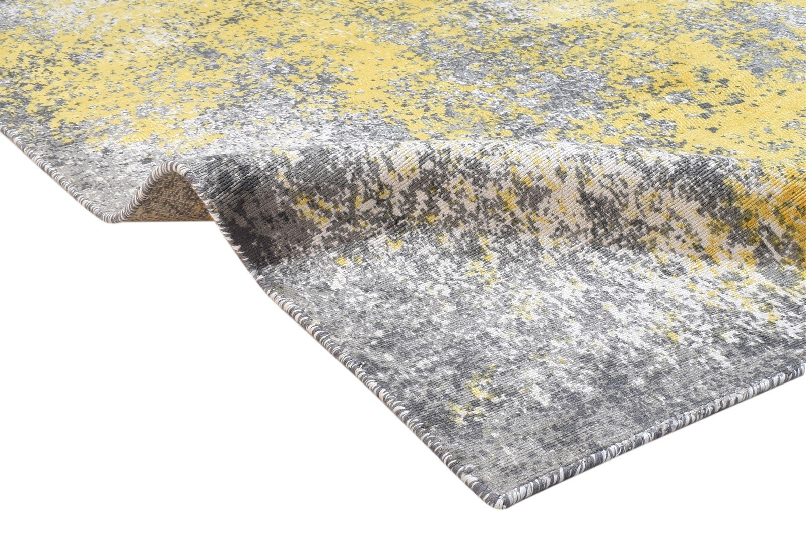 Silk Dark Grey Rug 4' X 6' Modern Hand Woven Indian Abstract Room Size Carpet 7864163172501