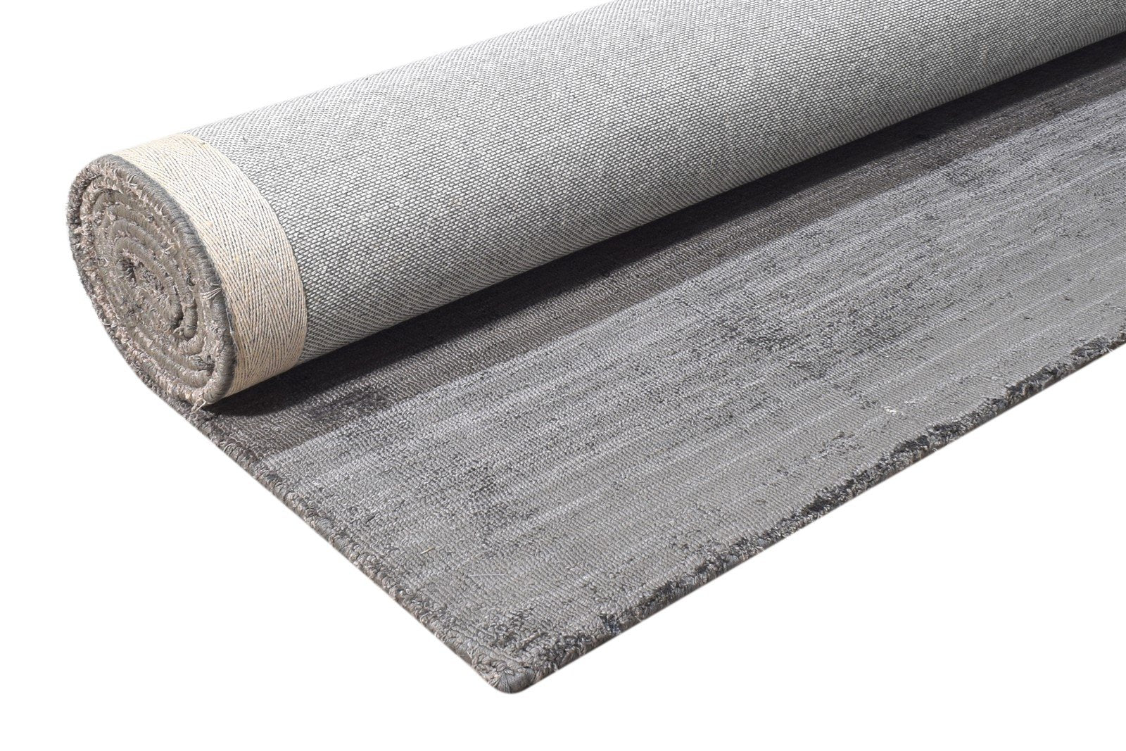 Silk Dark Grey Rug 5' X 8' Modern Handloom Scandinavian Solid Room Size Carpet 7865140052117