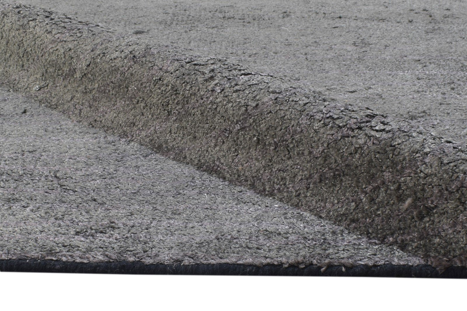 Silk Dark Grey Rug 8' X 8' Modern Hand Woven Scandinavian Solid Large Carpet 7864919687317