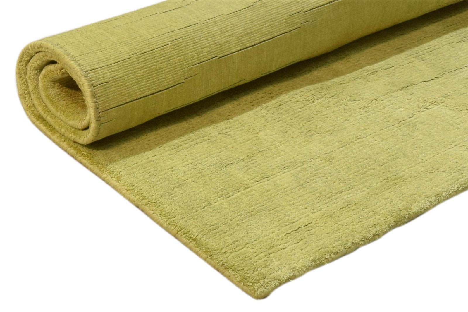 Silk Gold Rug 2' X 3' Modern Handloom Scandinavian Solid Small Carpet 7860697792661